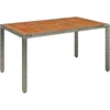 Image de vidaXL Table de Jardin Dessus en Bois Gris 150x90x75 cm Résine tressée, Meubles de Jardin, Meubles d'extérieur, Table, Table à Manger