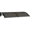 Image de vidaXL Auvent de Porte, Marquise Solaire avec Support, Abri Protection contre Pluie, Banne Entrée Porte Patio, 150x75 cm Noir Polycarbonate