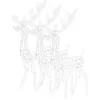 Image de vidaXL 3X Décorations de Noël de Renne Ornement de Noël Rennes Lumineux Décoration de Fête Maison Intérieur Acrylique 120 cm Blanc Froid