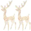 Image de vidaXL 2X Décorations de Noël de Renne Ornement de Noël Rennes Lumineux Décoration de Fête Maison Intérieur Acrylique 120 cm Multicolore