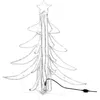 Image de vidaXL 2X Arbres de Noël Pliables avec LED Décoration de Noël Ornement de Vacances Décoration de Fête Jardin Blanc Chaud 87x87x93 cm