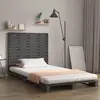 Image de vidaXL Tête de lit murale Gris 146x3x91,5 cm Bois massif de pin