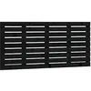 Image de vidaXL Tête de lit Murale Noir 146x3x63 cm Bois Massif de pin