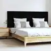 Image de vidaXL Tête de lit murale Noir 166x3x60 cm Bois massif de pin