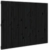 Image de Tête de lit murale Noir 140x3x110 cm Bois massif de pin
