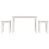 Image de vidaXL Tables Gigognes 3 pcs, Tables d’Appoint Gigognes, Tables de Chevet Gigognes Salle de Séjour Chambre, Moderne, Blanc Bois de Pin Massif