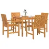 Image de vidaXL Ensemble de Salle à Manger pour Jardin 5 pcs Marron, Ensemble de Repas en Acacia pour la terrasse, Table Moderne, Meubles d'extérieur, Rassemblement rectangulaire