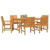 Image de vidaXL Ensemble de Salle à Manger pour Jardin 7 pcs Marron, Ensemble de Repas en Acacia pour la terrasse, Table Moderne, Meubles d'extérieur, Rassemblement rectangulaire