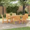 Image de vidaXL Ensemble de salle à manger pour jardin 7 pcs Marron
