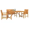 Image de vidaXL Ensemble de Salle à Manger pour Jardin 4 pcs Marron, Ensemble de Repas en Acacia pour la terrasse, Table Moderne, Meubles d'extérieur, Rassemblement rectangulaire