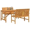Image de vidaXL Ensemble de Salle à Manger pour Jardin 3 pc Marron, Ensemble de Salle à Manger en Acacia, Table rectangulaire, mobilier de Jardin Moderne, Parfait pour la terrasse