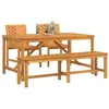 Image de vidaXL Ensemble de Salle à Manger pour Jardin 4 pcs Marron, Ensemble de Repas en Acacia pour la terrasse, Table Moderne, Meubles d'extérieur, Rassemblement rectangulaire