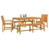 Image de vidaXL Ensemble de Salle à Manger pour Jardin 5 pcs Marron, Ensemble de Repas en Acacia pour la terrasse, Table Moderne, Meubles d'extérieur, Rassemblement rectangulaire