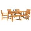 Image de vidaXL Ensemble de Salle à Manger pour Jardin 6 pcs Marron, Ensemble de Repas en Acacia pour la terrasse, Table Moderne, Meubles d'extérieur, Rassemblement rectangulaire