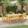 Image de vidaXL Ensemble de salle à manger pour jardin 5 pcs Marron