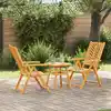 Image de vidaXL Ensemble de salle à manger pour jardin 3 pcs Marron
