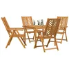 Image de vidaXL Ensemble de Salle à Manger pour Jardin 5 pcs Marron, Ensemble de Jardin en Acacia, Moderne et stylé, mobilier pour Repas en Bois Solide, Brun