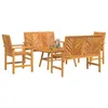 Image de vidaXL Ensemble de Salon de Jardin 5 pcs Marron Bois d'Acacia Massif, Ensemble Salon en Acacia, mobilier extérieur Moderne, canapé Jardin, terrasse, Suite Patio contemporaine