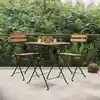 Image de vidaXL Ensemble de bistro pliable 3 pcs Bois de teck massif et acier