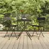 Image de vidaXL Ensemble de bistro pliable 3 pcs Noir Résine tressée