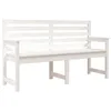 Image de vidaXL Banc de Jardin, Siège avec Accoudoirs, Fauteuil avec Dossier, Meuble de Terrasse Patio, Scandinave, Blanc Bois Massif de Pin
