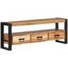 Image de vidaXL Meuble TV, Armoire de Télévision avec Tiroirs et Compartiment, Meuble Télé de Salon, Armoire de Rangement Intérieur, Rétro, Bois d'Acacia Massif