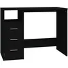 Image de vidaXL Bureau avec tiroirs Noir 102x50x76 cm Bois d'ingénierie