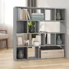 Image de vidaXL Bibliothèque/Séparateur de pièce Sonoma gris 105x24x102 cm