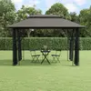 Image de vidaXL Belvédère avec parois latérales anthracite 400x300x270 cm acier