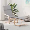 Image de vidaXL Chaise de relaxation avec repose-pied Gris clair Tissu