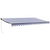 Image de vidaXL Auvent rétractable Bleu et Blanc 5x3 m Tissu et Aluminium, auvent, auvent de Porte, auvent de Jardin, Store, auvent de terrasse