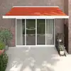 Image de vidaXL Auvent rétractable orange et marron 3x2,5 m tissu et aluminium