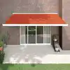Image de vidaXL Auvent rétractable orange et marron 4,5x3 m tissu et aluminium