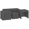 Image de vidaXL Ensemble de Boîtes de Jardin 4 pcs, Coffres de Rangement avec Couvercle, Boîtes de Rangement en Bois, Mobiliers de Patio Terrasse Extérieur, Moderne, Gris Bois de Pin Massif