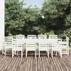 Image de vidaXL Ensemble à manger de jardin 11 pcs blanc bois massif de pin