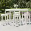 Image de vidaXL Ensemble de bar de jardin 7 pcs blanc bois de pin massif