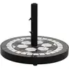 Image de vidaXL Base de parasol noir et blanc rond 12 kg