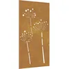 Image de vidaXL Décoration murale jardin 105x55 cm acier corten design de fleur, décoration murale extérieure, art mural de jardin, décoration murale en métal