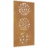 Image de vidaXL Décoration Murale Jardin 105x55 cm Acier corten Design Feuille, décoration Murale extérieure, Art Mural de Jardin, décoration Murale en métal