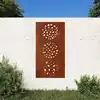 Image de vidaXL Décoration murale jardin 105x55 cm acier corten design feuille