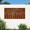 Image de vidaXL Décoration murale jardin 105x55 cm acier corten design de fleur