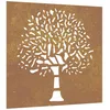Image de vidaXL Décoration murale jardin 55x55 cm acier corten design d'arbre, décoration murale extérieure, art mural de jardin, décoration murale en métal