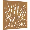 Image de vidaXL Décoration murale jardin 55x55 cm acier corten design d'herbe, décoration murale extérieure, art mural de jardin, décoration murale en métal