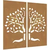 Image de vidaXL Décorations murales Jardin 2 pcs 105x55 cm Design d'arbre, décoration Murale extérieure, Art Mural de Jardin, décoration Murale en métal