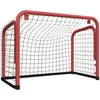 Image de vidaXL But de hockey sur glace avec filet, filet d'entraînement de hockey pour adultes et enfants, filet d'entraînement de hockey pour cour, pelouse, acier et polyester - Rouge et noir