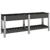 Image de vidaXL Lit surélevé de Jardin avec étagère Gris 200x50x75 cm WPC, jardinière, boîte à Fleurs, Pot de Jardin, lit surélevé, Pot de Fleurs
