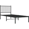 Image de Cadre de lit métal sans matelas avec tête de lit noir 80x200 cm