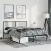 Image de vidaXL Cadre de lit métal sans matelas avec tête de lit noir 150x200cm