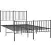 Image de vidaXL Cadre de lit métal sans Matelas avec Pied de lit Noir 140x190cm