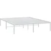 Image de vidaXL Cadre de lit métal Blanc 140x190 cm, lit Double, Meuble de Chambre à Coucher, lit d'invité, lit, Cadre de lit en métal, sommier, lit en métal